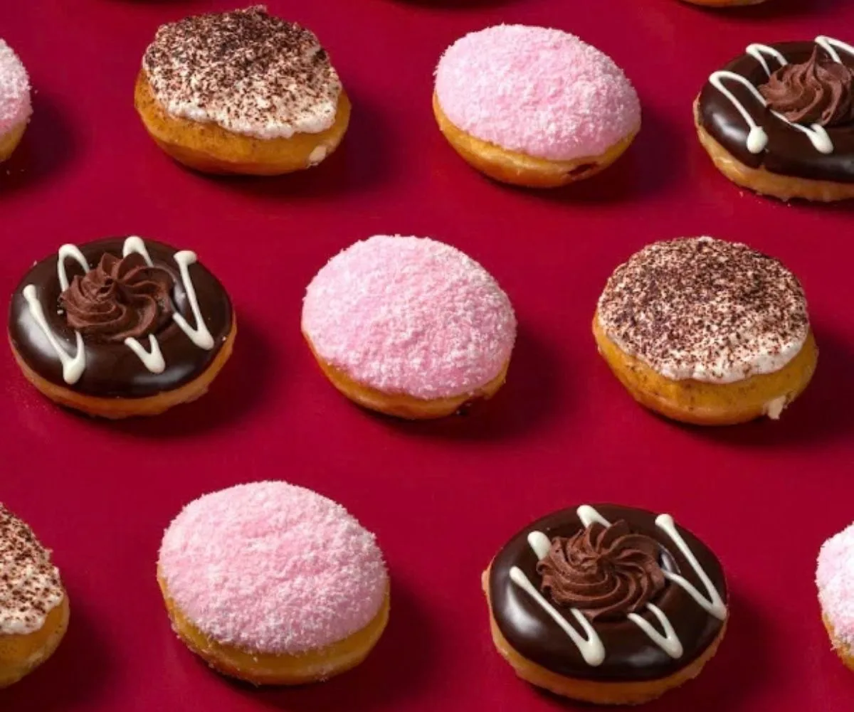 Krispy Kreme Classic Desserts Collection featuring Raspberry Lamington, Chocolate Mud Cake and Tiramisu doughnuts