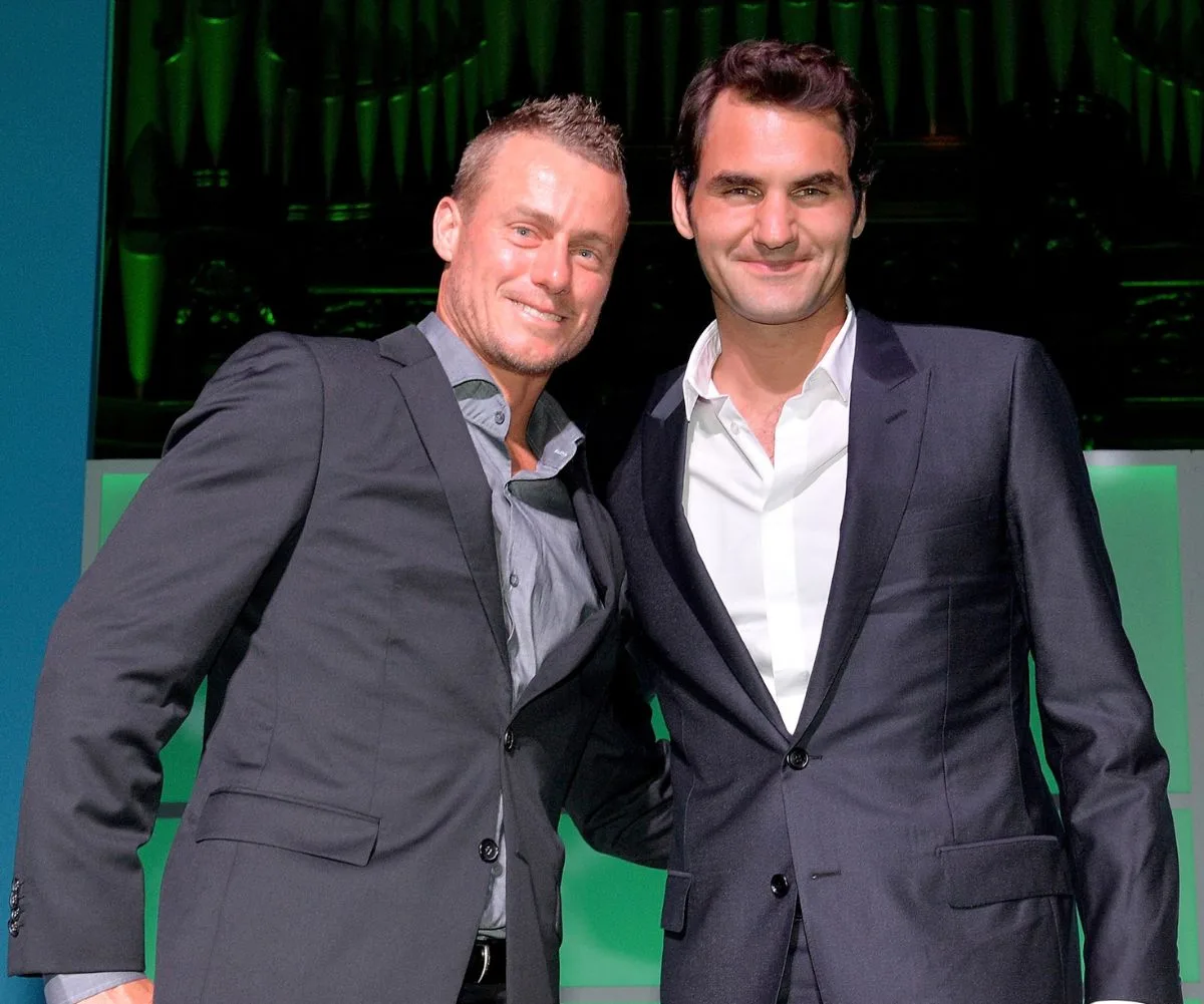 Lleyton Hewitt and Roger Federer