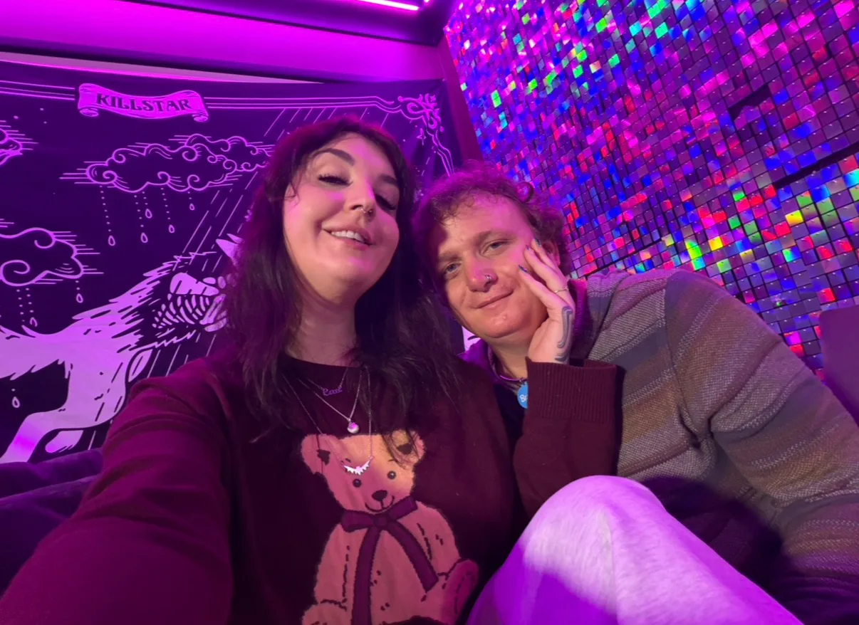 Dominatrix Sarah Button with her sub Bradley 