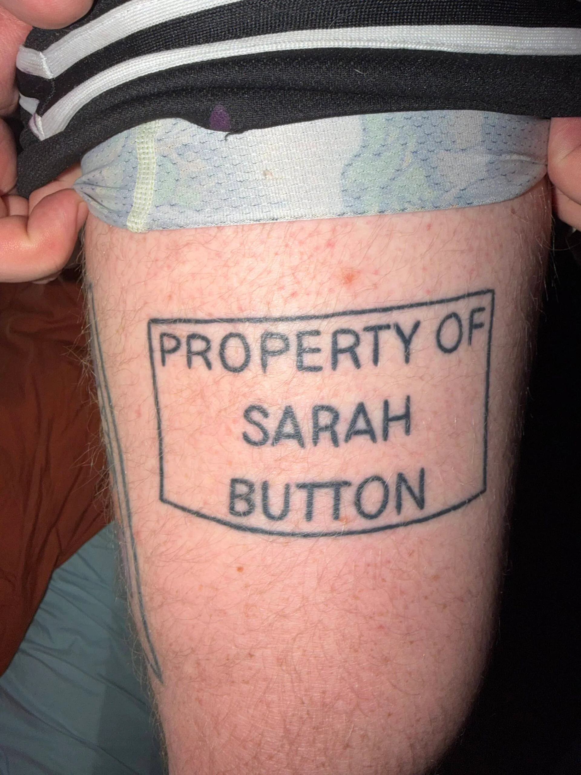 Sub Bradley got a tattoo for his dominatrix master, Sarah Button
