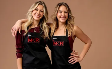 Alisha and Deanne, with MKR aprons on