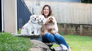 Tanya Williams with her three pooches