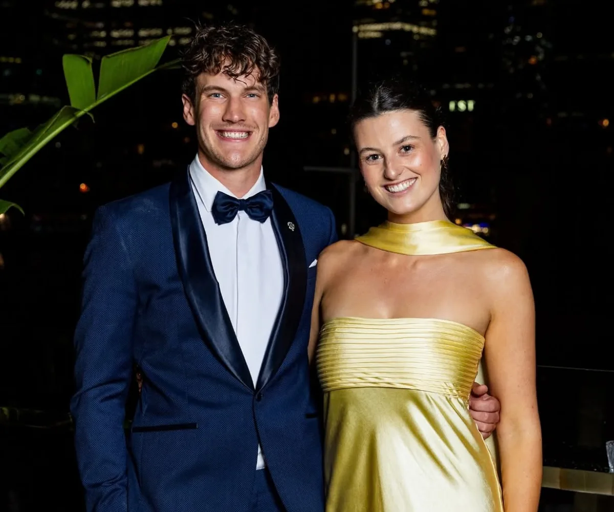 Zac and Maya from Farmer Wants a Wife together in formal attire.