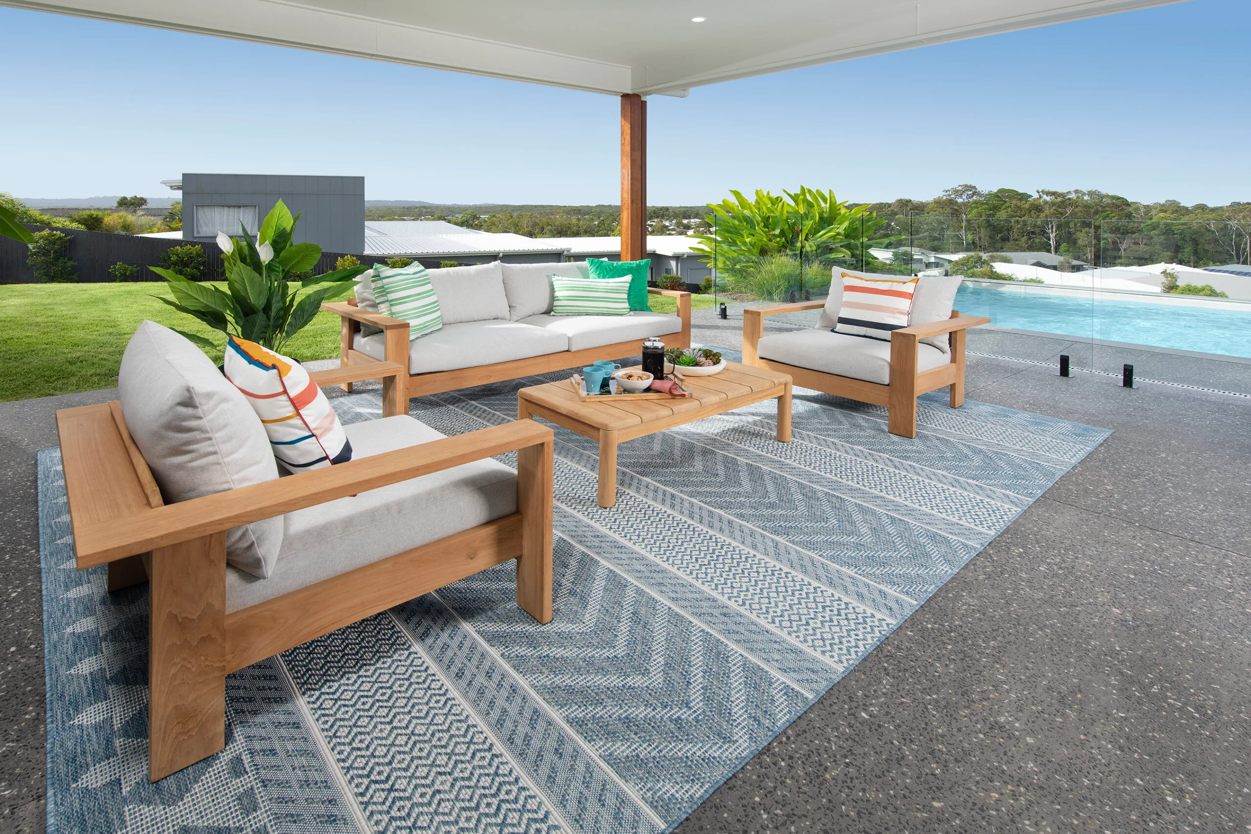 The outdoor area at the Endeavour Lotteries prize home