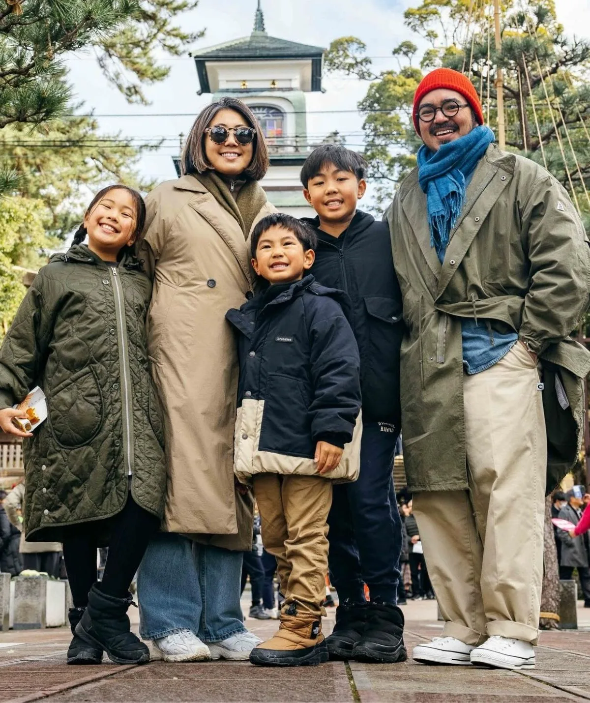 Adam Liaw pictured with his family