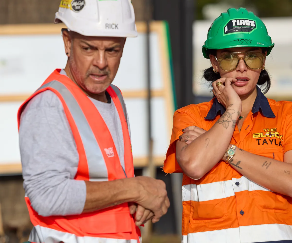Rick and Tayla on site on The Block.