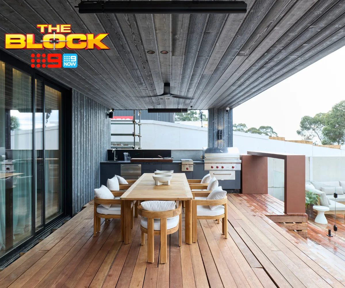 Courtney and Sev's back deck on The Block.