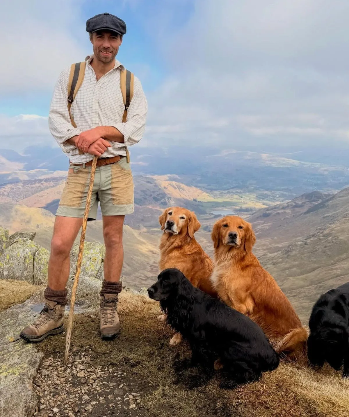 James Middleton pictured with three dogs