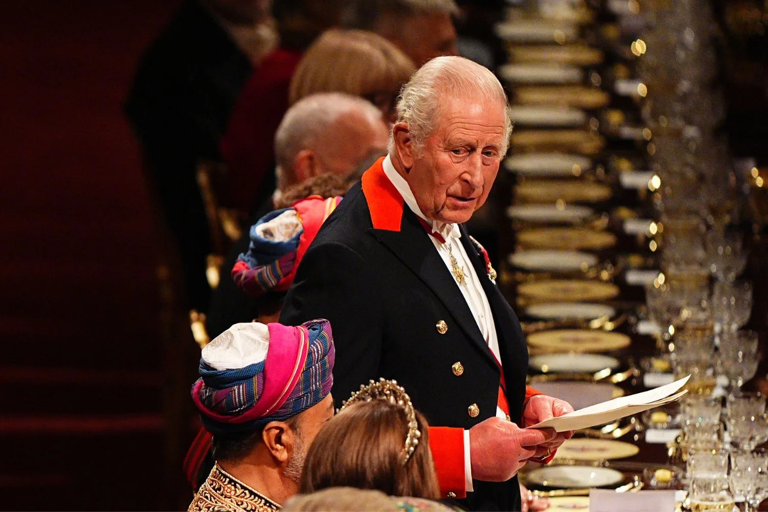 King Charles at the state banquet
