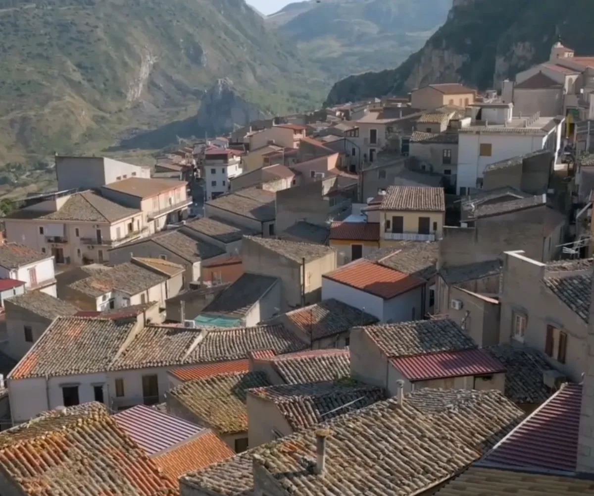 Image of Castronovo town where 1 Euro House is filmed.