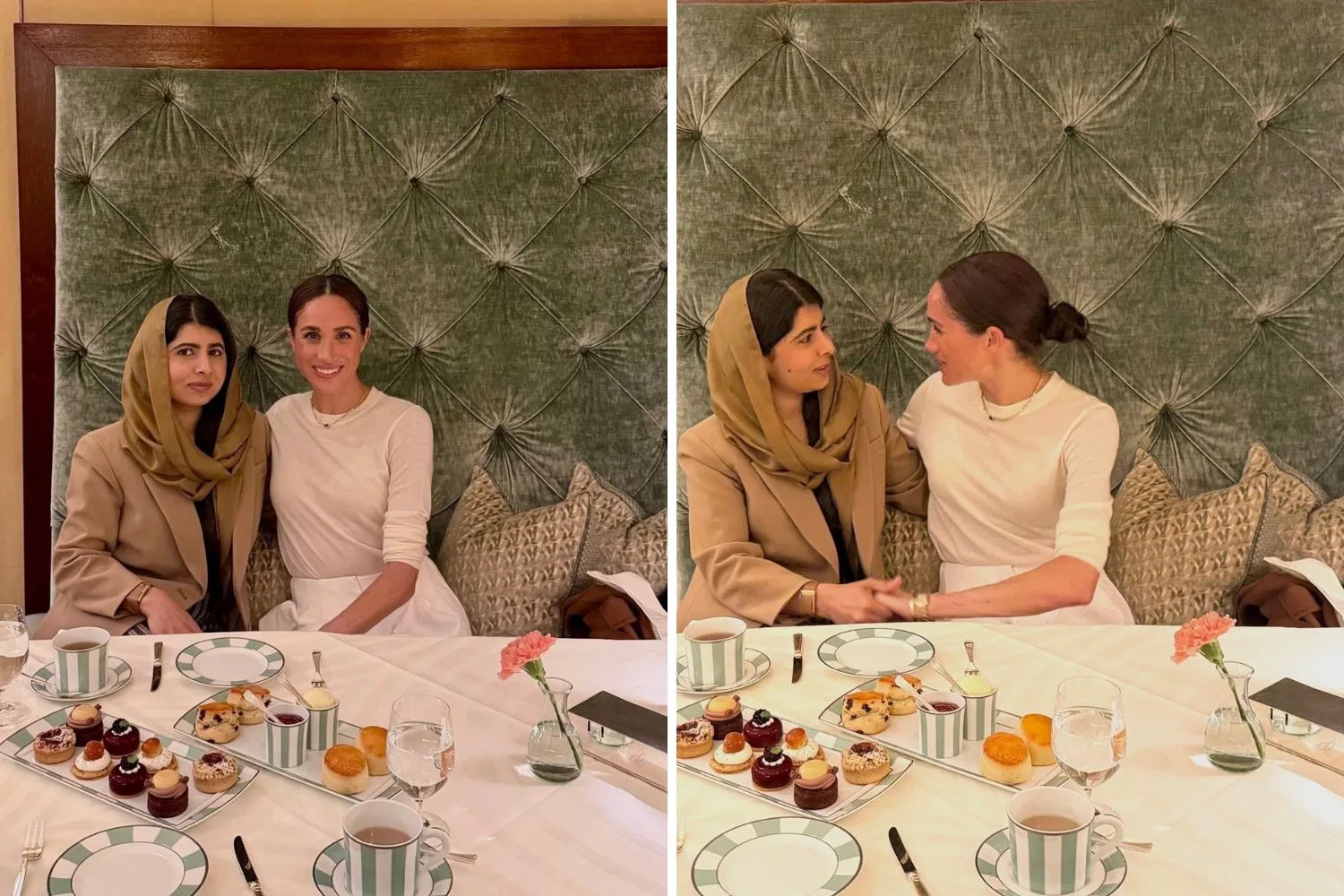 Meghan, Duchess of Sussex, and Malala Yousafzai at Claridge's