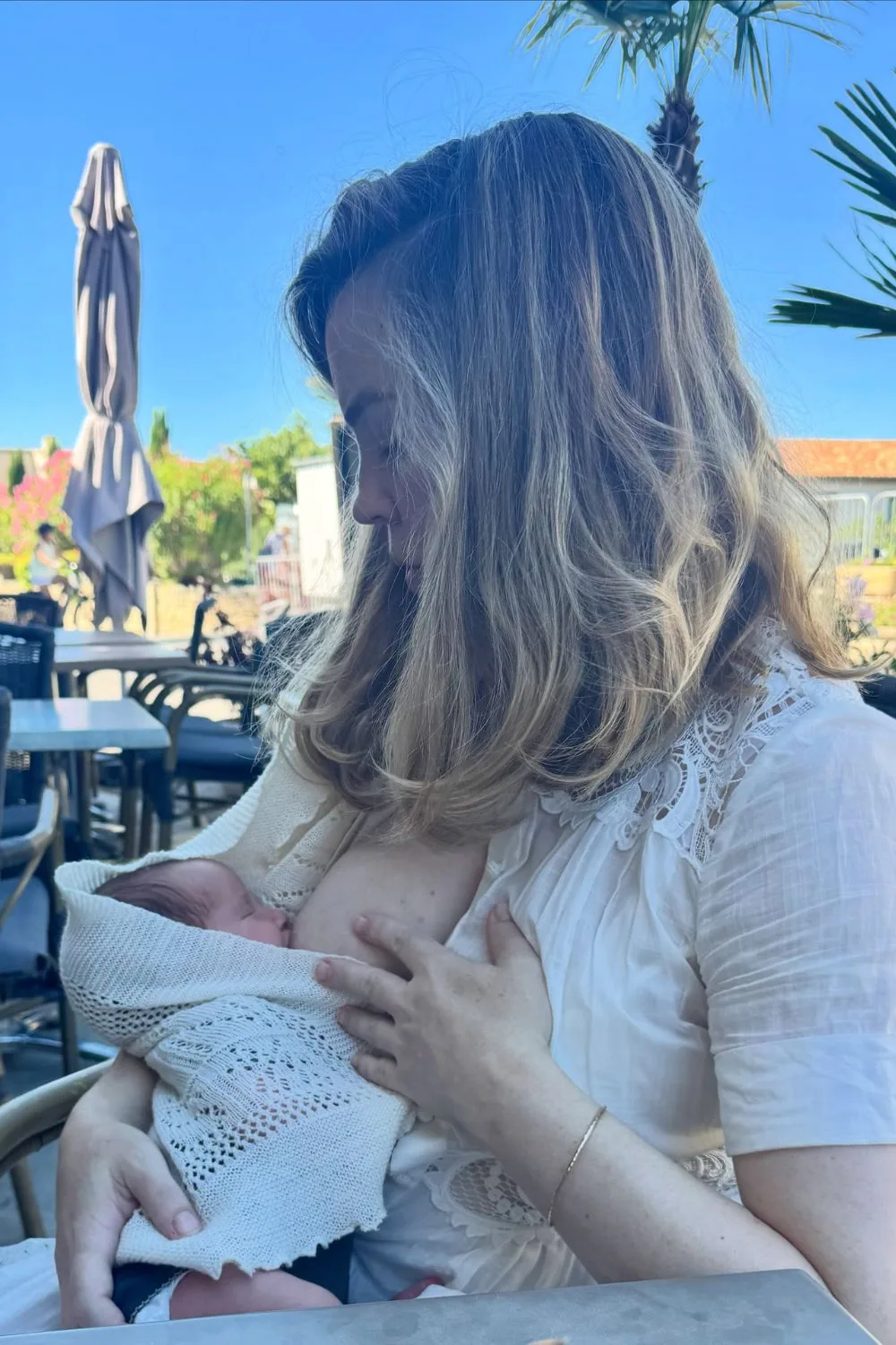 Melissa George with her baby