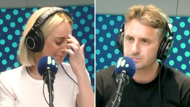 Carrie Bickmore and Tommy Little crying after announcing end of radio show