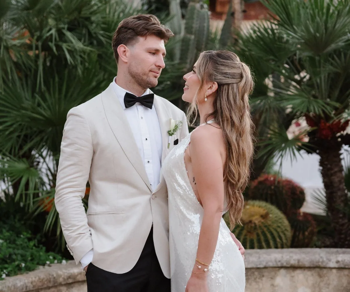 Jai Arrow and his wife on their wedding day