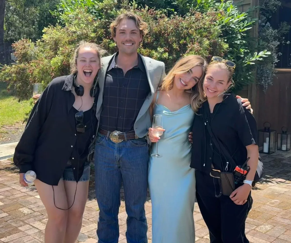 Farmer Wants A Wife Dylan and Ally with producers