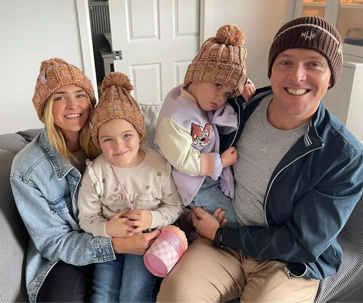 James Bracey with ex wife and kids