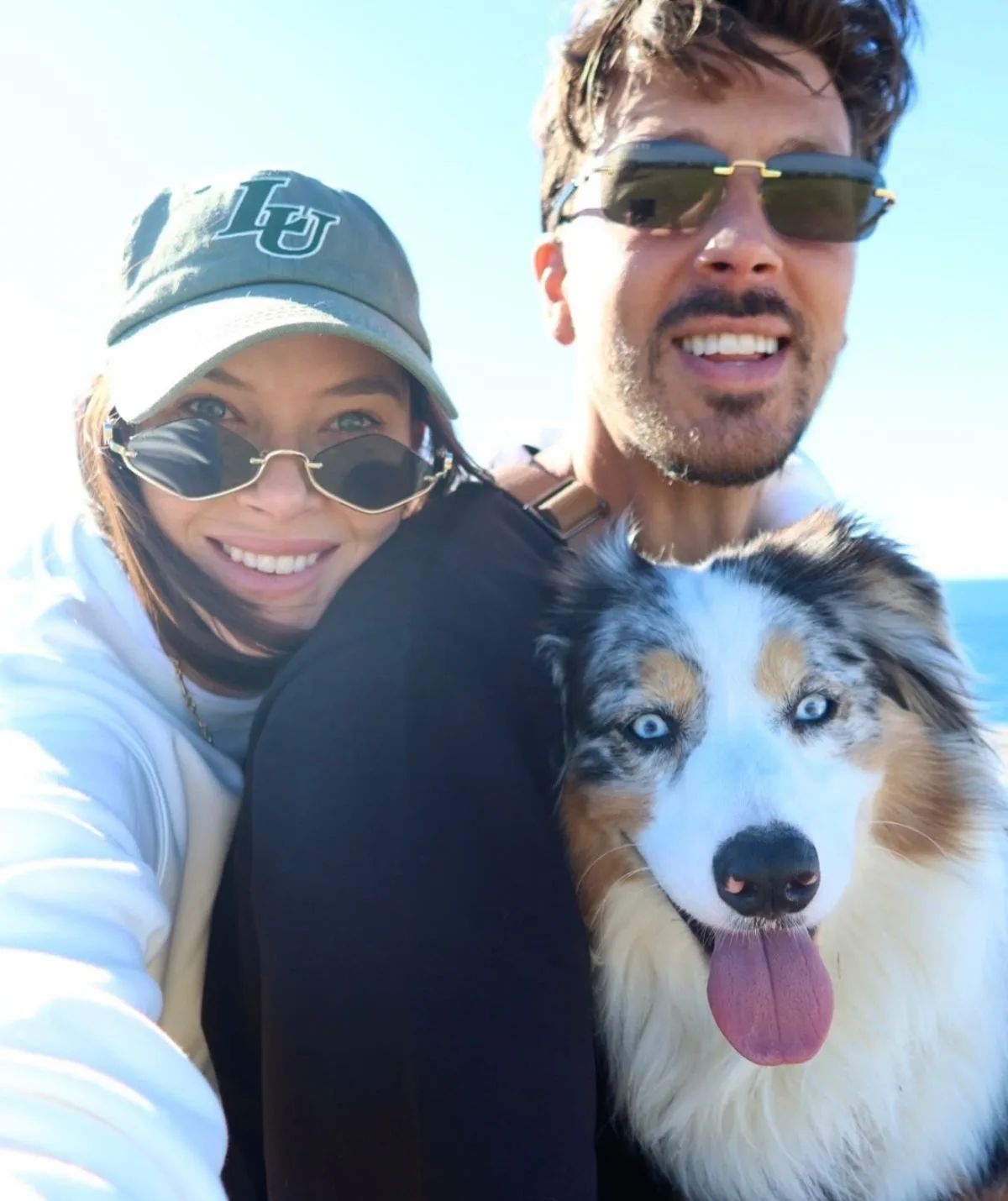 Brittany Hockley with husband Ben Siegrist and their dog