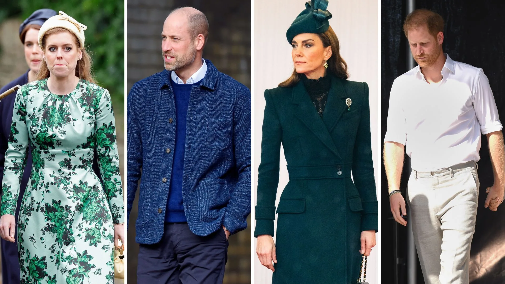 Princess Beatrice, Prince William, Kate, Princess of Wales and Prince Harry