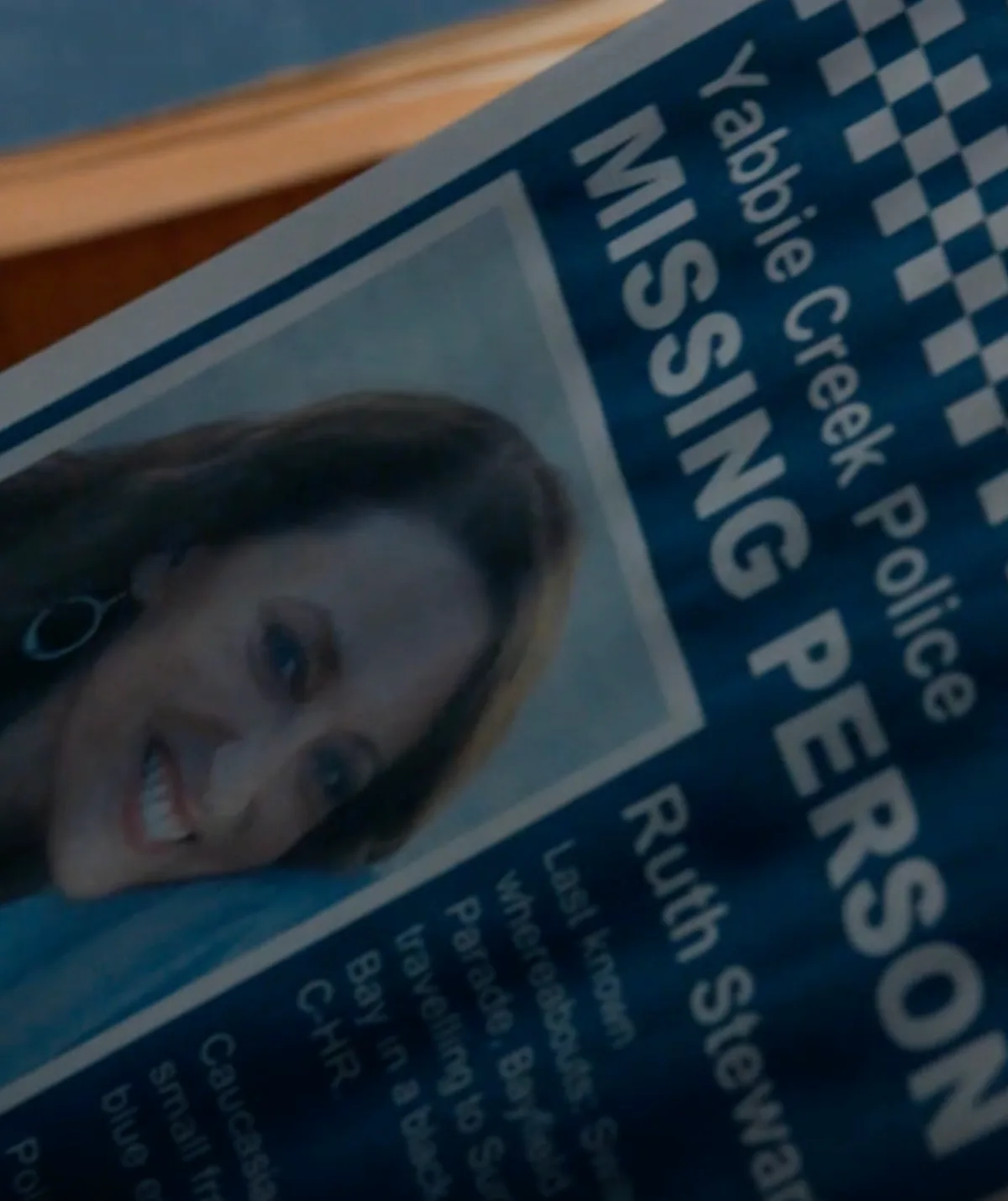 Missing person poster for Roo on Home and Away