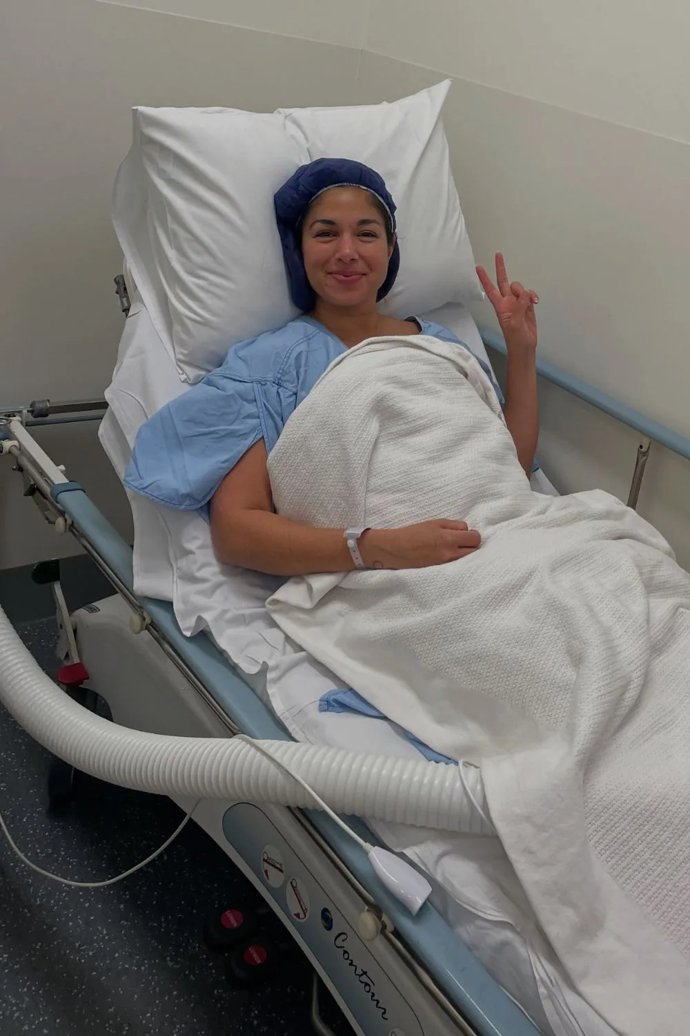 Sarah Roberts in hospital