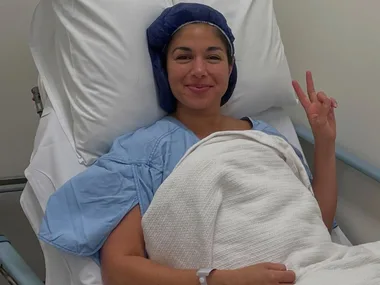 Sarah Roberts in hospital