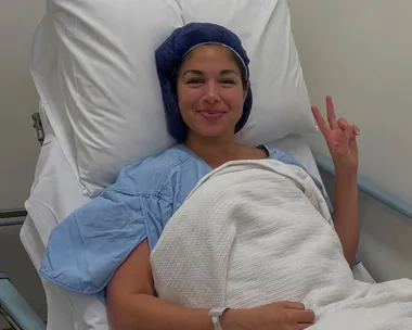 Sarah Roberts in hospital