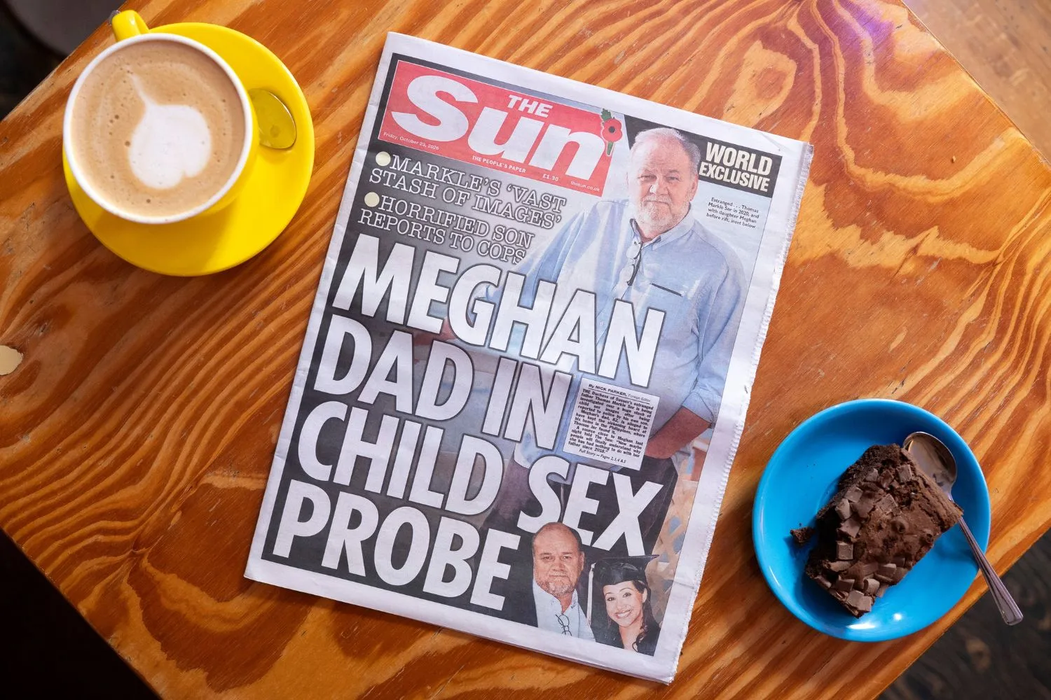 The Sun front page about Thomas Markle Snr