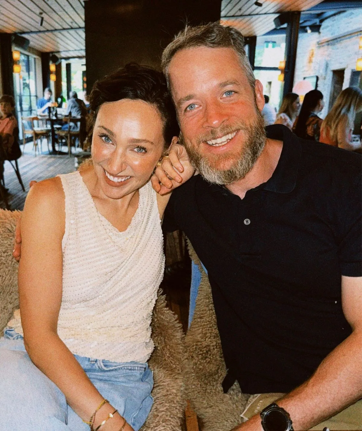 Hamish Blake and Zoe Foster Blake smile for a photo