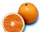 Whole orange and half orange on a white background.