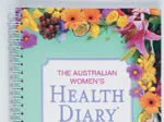 The Australian Women's Health Diary with a colorful floral cover.