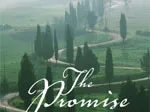 “Winding road through fields with trees lining the path, text 'The Promise' overlaying the scenery.”