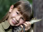 Bindi with a baby croc