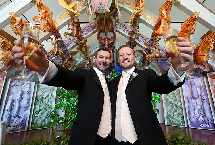 Paul McCarthy and Trent Kandler wed in New Zealand.