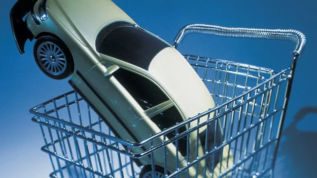 car in shopping trolley, thinkstock