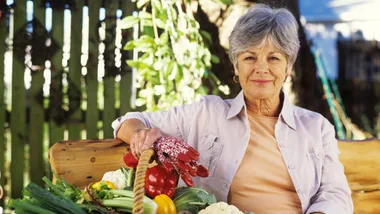 Woman with fresh vegetables