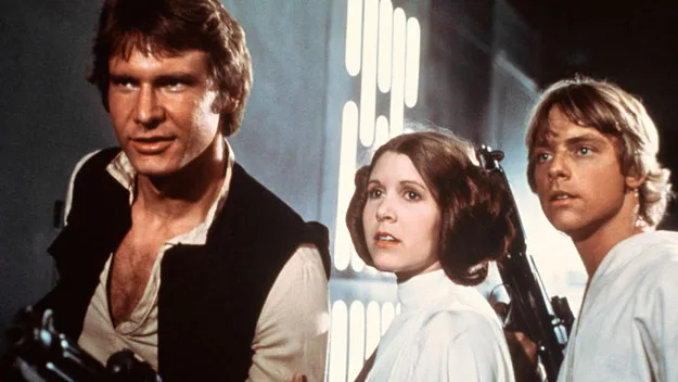 Harrison Ford, Carrie Fisher, and Mark Hammill