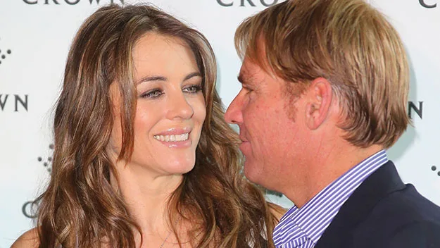 Shane Warne and Liz Hurley.