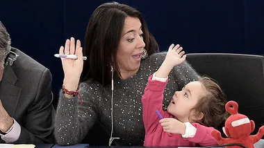 Italian MEP Licia Ronzulli  and her daughter Vittoria Cerioli.
