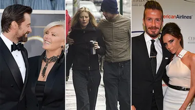 Couples from "Happy in Hollywood: Celebrity Couples That Last," showing joyful moments at events and casual outings.