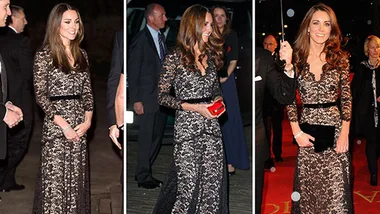 Kate in January 2012, November 2012 and last night.