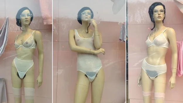 Mannequins in the American Apparel store on Manhattan's Lower East Side. Image courtesy of Gothamist.
