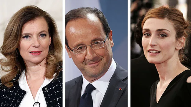 Valérie Trierweiler (L), François Hollande, and Julie Gayet.