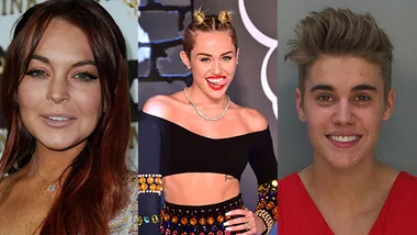 Lindsay Lohan, Miley Cyrus, Justin Bieber