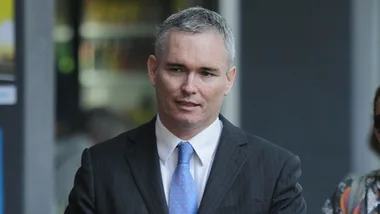 Craig Thomson outside Melbourne Magistrates' Court. 