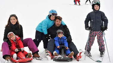 Princess Mary and Prince Frederick skiing in Switzerland 