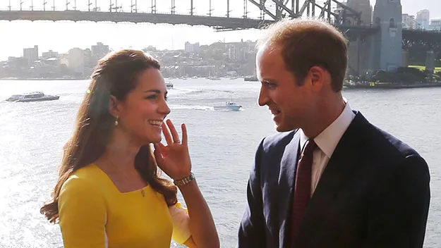 Prince William and Kate Middleotn on Sydney Harbour