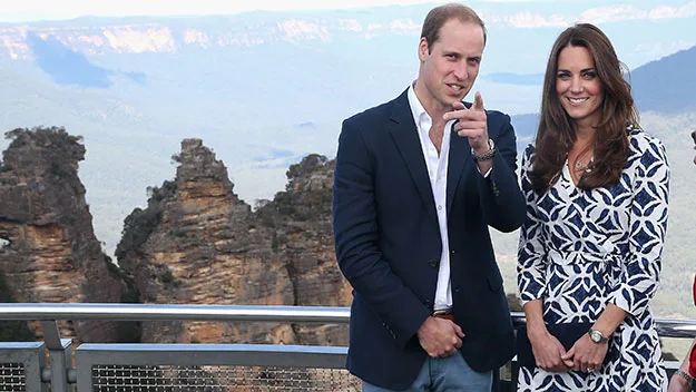 Prince William and Kate Middleton at Echo Point in the Blue Mountains.