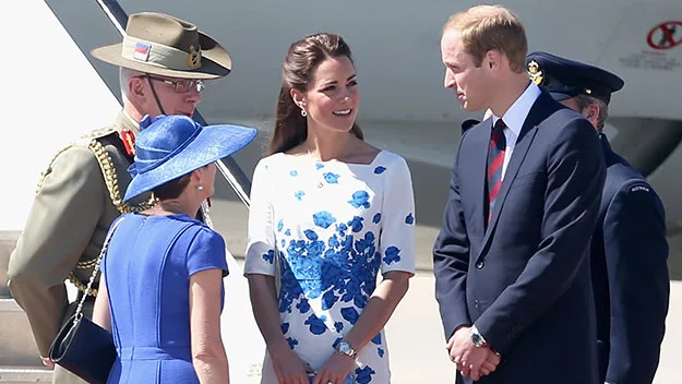 Prince William and Kate Middleton arriving at RAAF Amberley