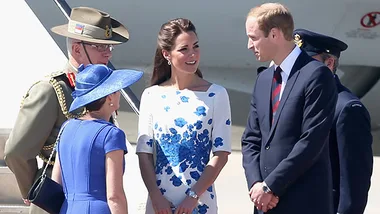Prince William and Kate Middleton arriving at RAAF Amberley