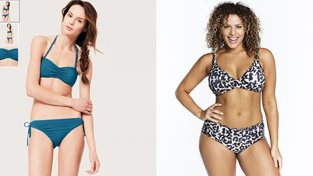 Skinny model and curvy model